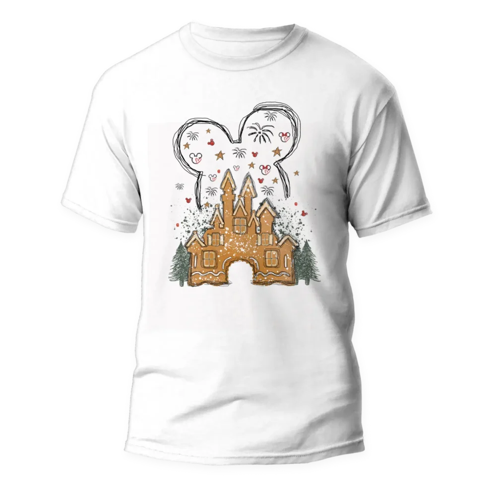 Mickey Shape Christmas Castle Disneyland T-shirt