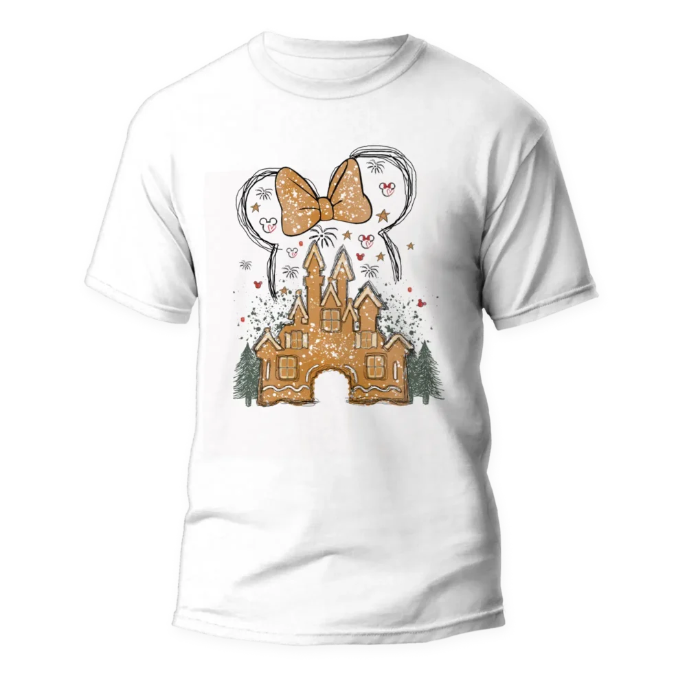 Minnie Shape Christmas Castle Disneyland T-shirt