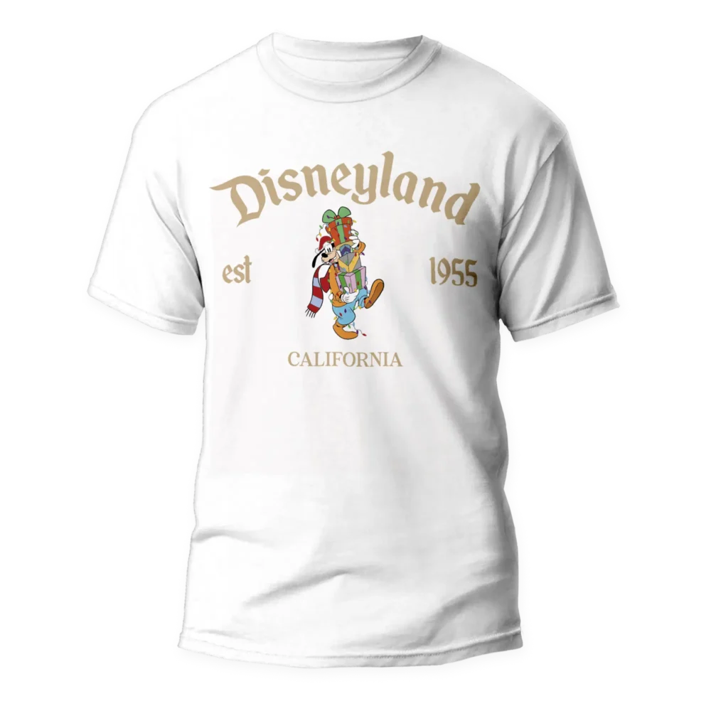 Goofy Walking Gifts in Hand Disneyland Christmas T-shirt
